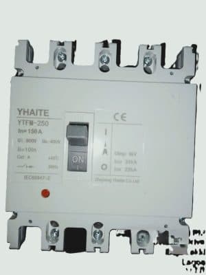 Yhaite 4 Pole 150A, 600Vac MCCB (1500Vac)
